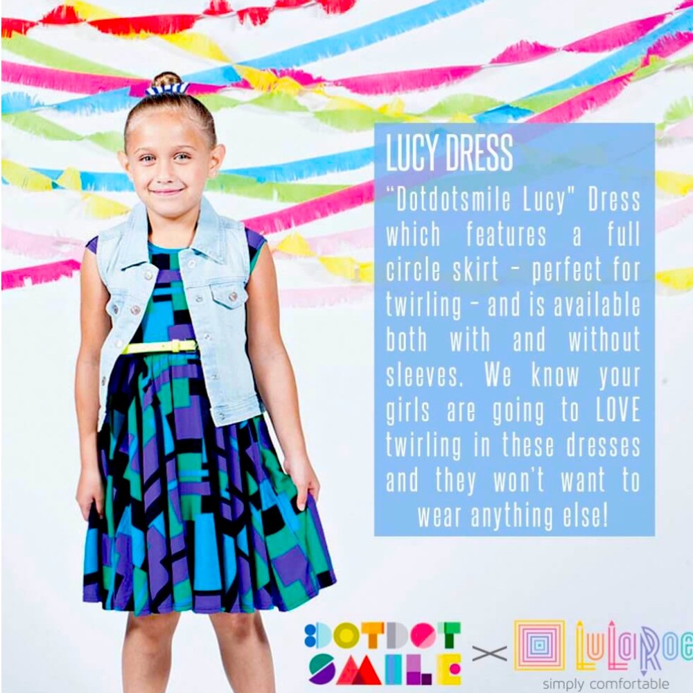 LuLaRoe Dot Dot Smile Lucy twirl worthy dress